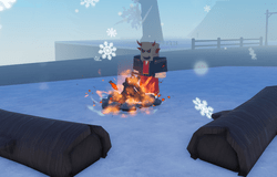 A campfire in Iceveil Valley in Slayers 2