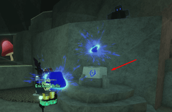 The pedestal with an Abyssal Enchant Relic in Fisch