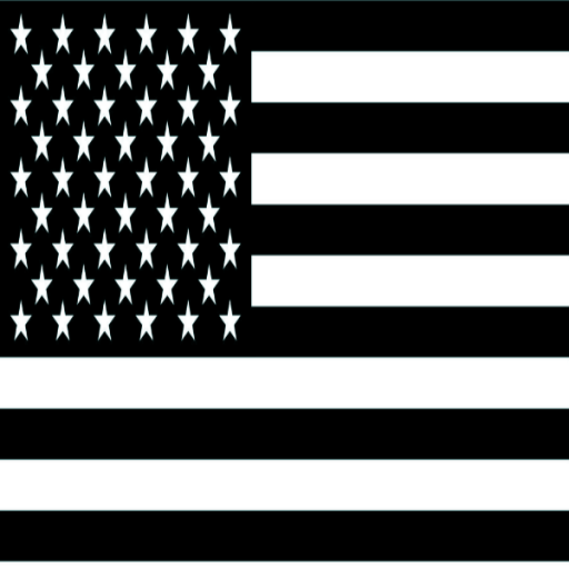 Black and White USA flag
