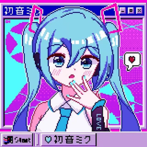 Hatsune Miku | Blue | Game | Pixel | Kawaii