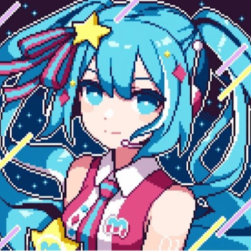 Hatsune Miku | Blue | Pixel | Kawaii | Game