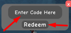 The code redeeming interface in Ice Fishing Simulator