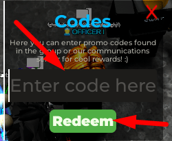 The code redeeming interface in BODYCAM