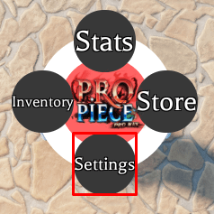 Pro Piece Pro Max settings button