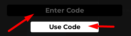 The code redeeming interface in The Survival Game