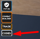 The Codes button in Boxing Beta