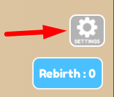 The Settings button in Ultimate Fun Obby