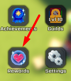 The Rewards button in Swordburst 3