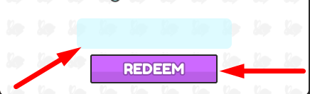 The Redeem button in Egg Farm Tycoon 2