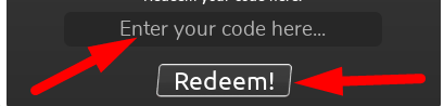 The code redeeming interface in Test Your Luck