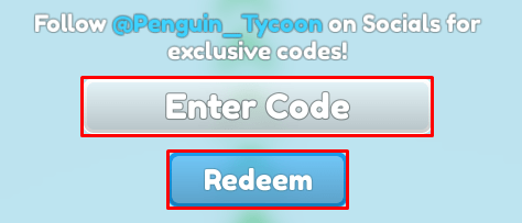 Penguin Tycoon enter codes box