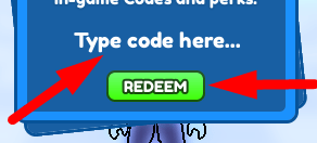 The code redeeming interface in Wallrun Obby