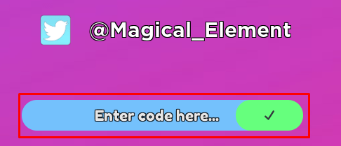 Magic Elements: Reborn enter codes box