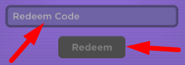 The code redeeming interface in Loomian Legacy