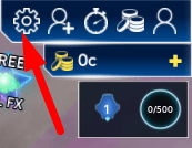 The Settings icon in Baby Blake's Guns & Glory