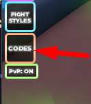 The Codes button in untitled boxing game