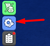 The Settings icon in Ore Tycoon 2