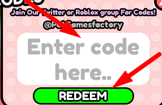 The code redeeming interface in Punch Dragons Simulator