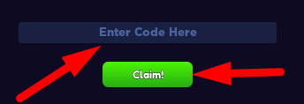 The code redeeming interface in Anime Fortress