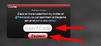 The code redeeming interface in Project Mugetsu