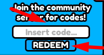 The code redeeming interface in Farming Tycoon