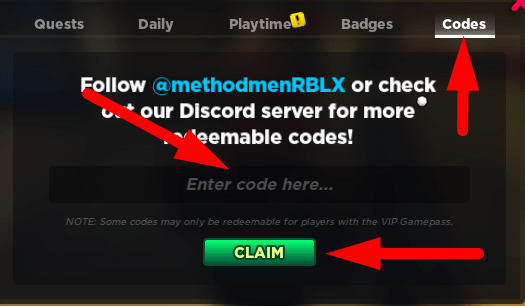 The code redeeming interface in Burger Game