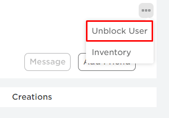 How to block Roblox desktop browser unblock user button