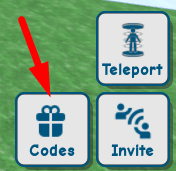 The Codes button in Clothing Factory Tycoon