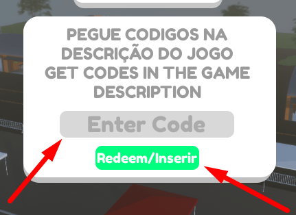 The Enter Code box and the Redeem button