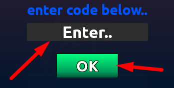 The code redeeming interface in Allblox Battles