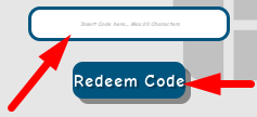 The code redeeming interface in Clothing Factory Tycoon