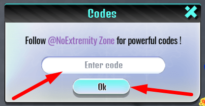 The code redeeming interface in Horse Race Simulator