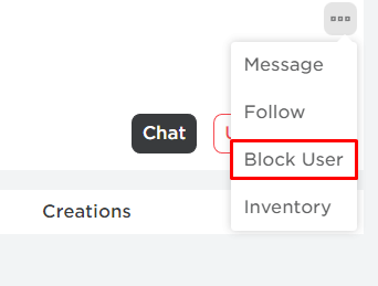 How to block Roblox desktop browser block user button