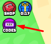The Codes button in PLS DONATE BUT INFINITE ROBUX