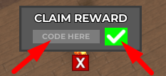 The code redeeming interface in Fruit Arena