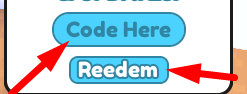 The code redeeming interface in Block Digging Simulator