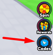 The Codes button in Anime Gods Simulator