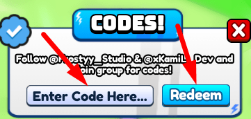 The code redeeming interface in Kick A Friend