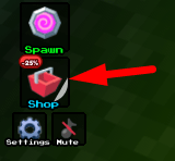 The Shop button in Sword Sky Battles