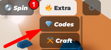The Codes button in Anime Ball