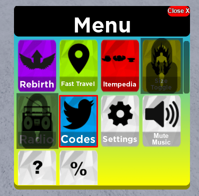 Mega Noob Simulator codes button