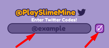 The code redeeming interface in Slime Mine