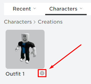 Delete outfits desktop settings button