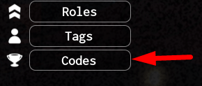 The Codes button in FNAF: Pizza Party