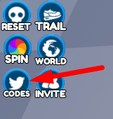 The Codes button in Ninja Obby