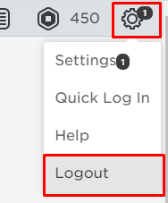 The logout button for Roblox