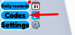 The Codes button in obby but you are a frog