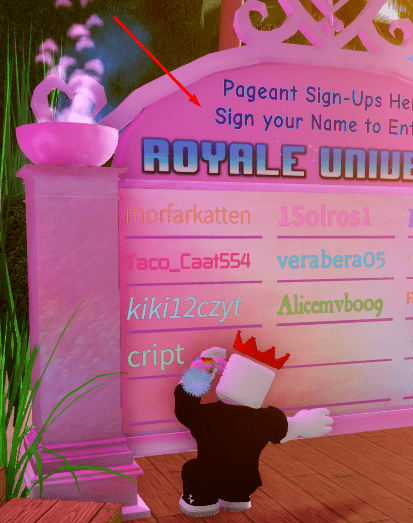 How to get diamonds Royale High sign-up board