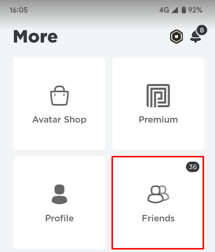 Private message roblox mobile friends button