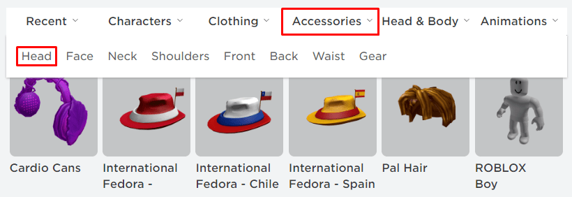 Three hats at once accessories tab and head button